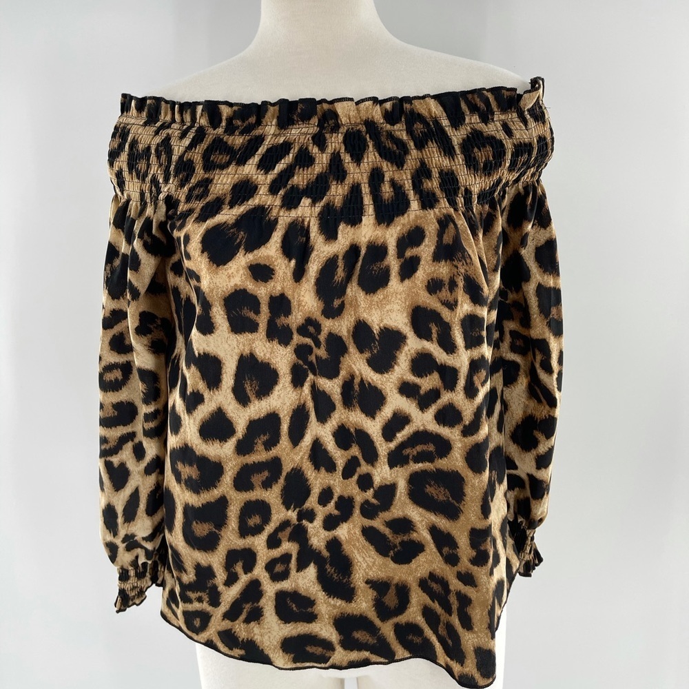 Leopard Off The Shoulder Top - Picture 2 of 5
